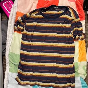 Toad&Co Navy and Rust Striped Top
